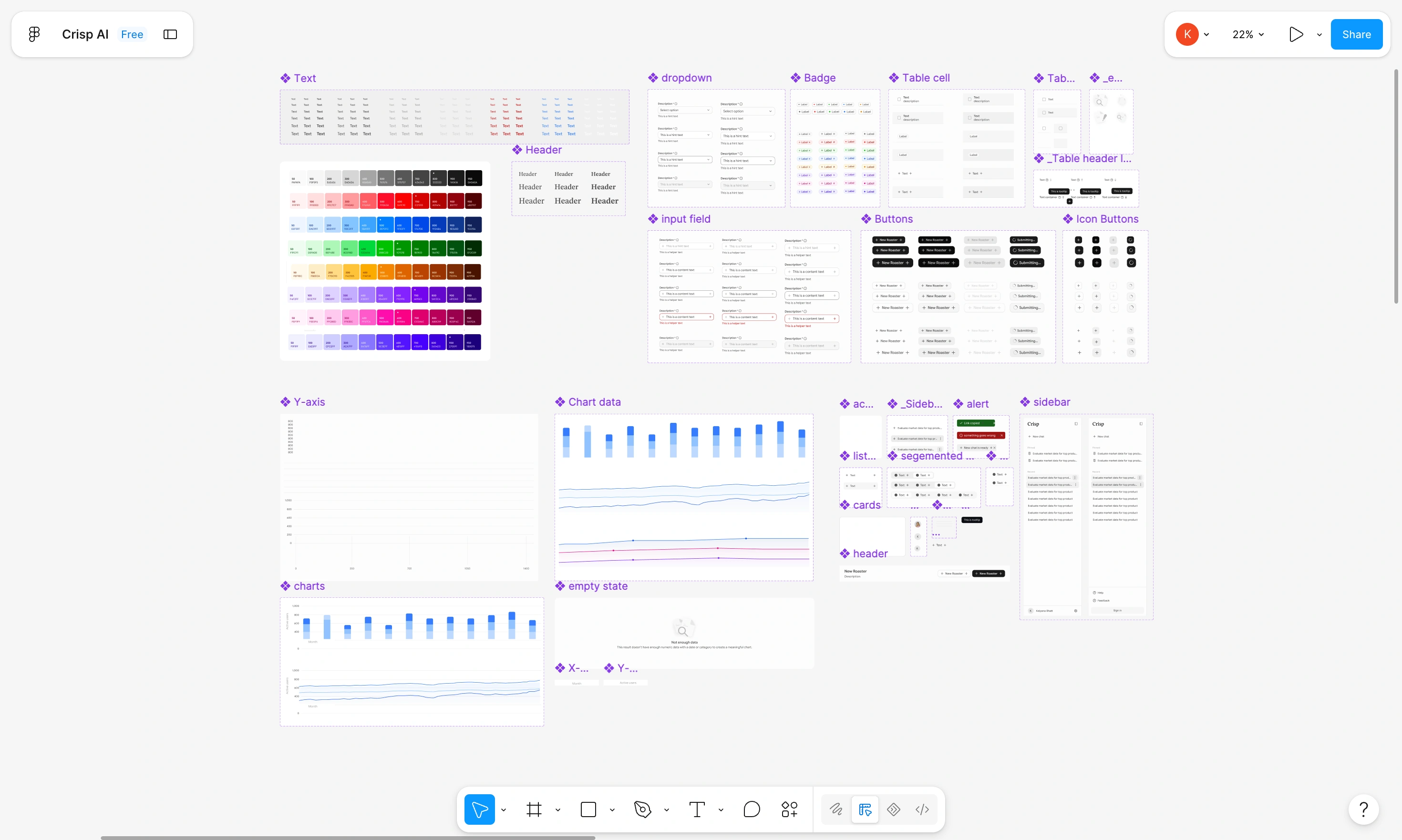 Figma components for Crisp