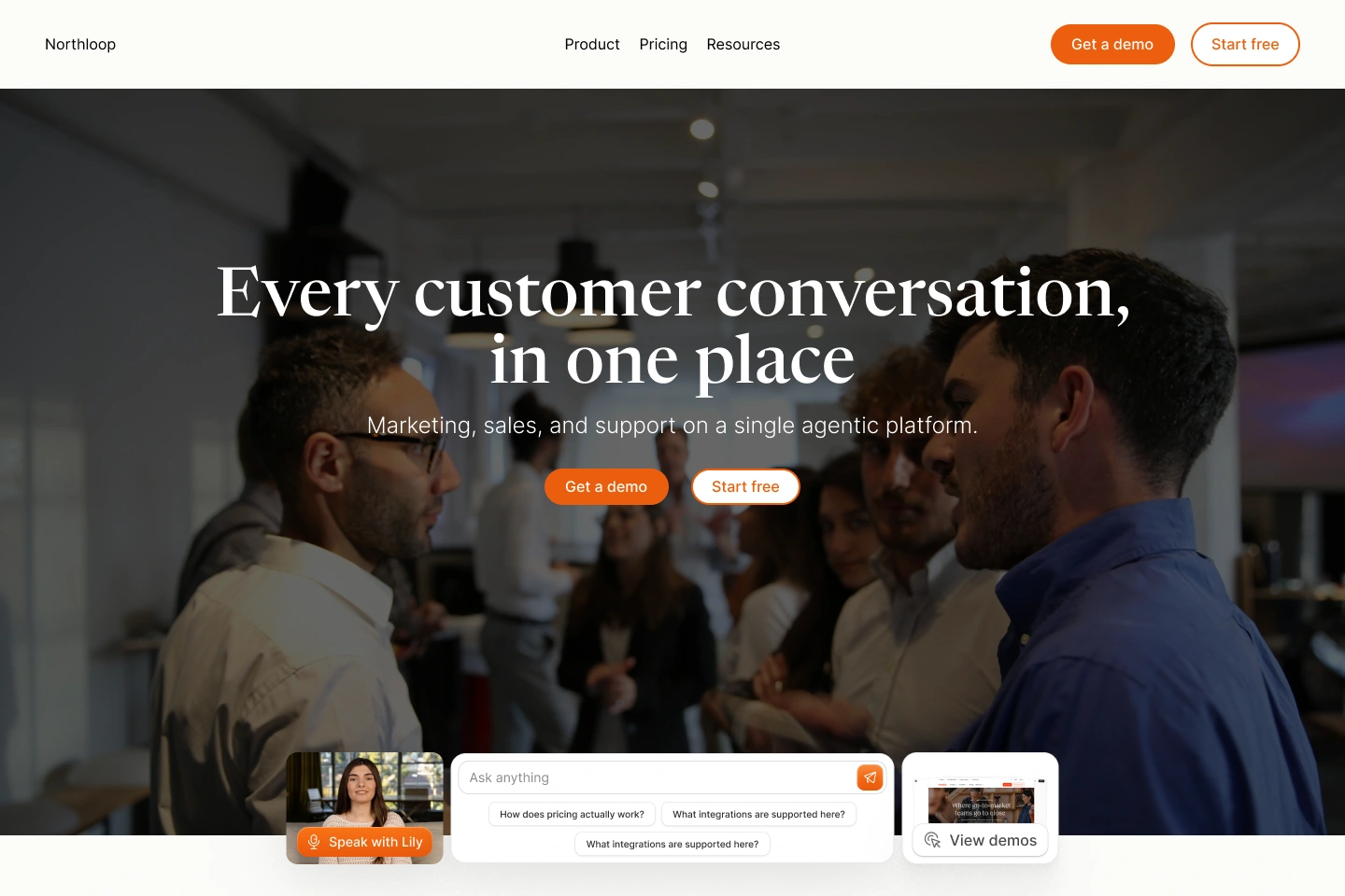 RepX opening on a site with Speak with Lily, ask anything, and view demos