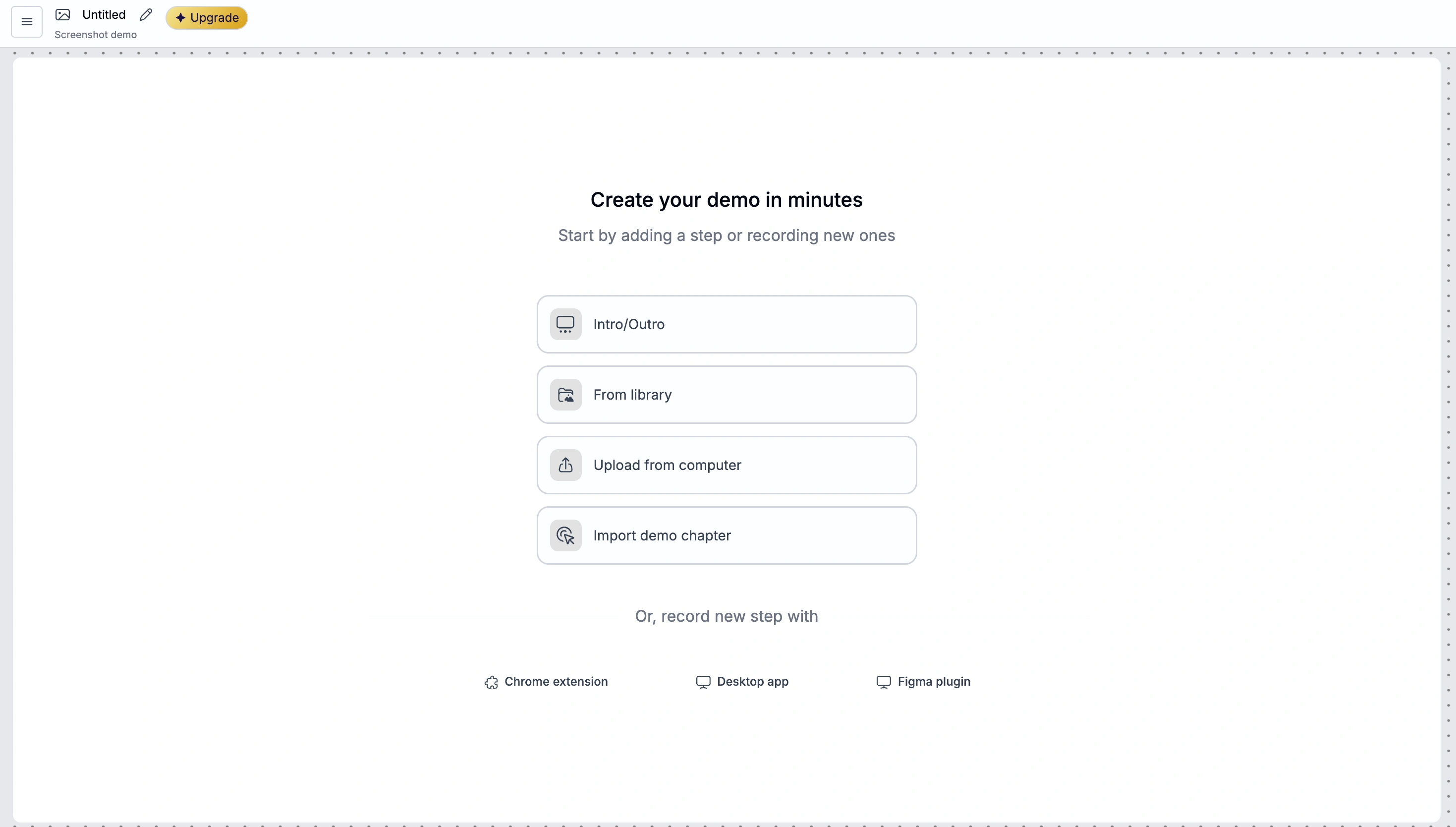 Empty state for the demo library