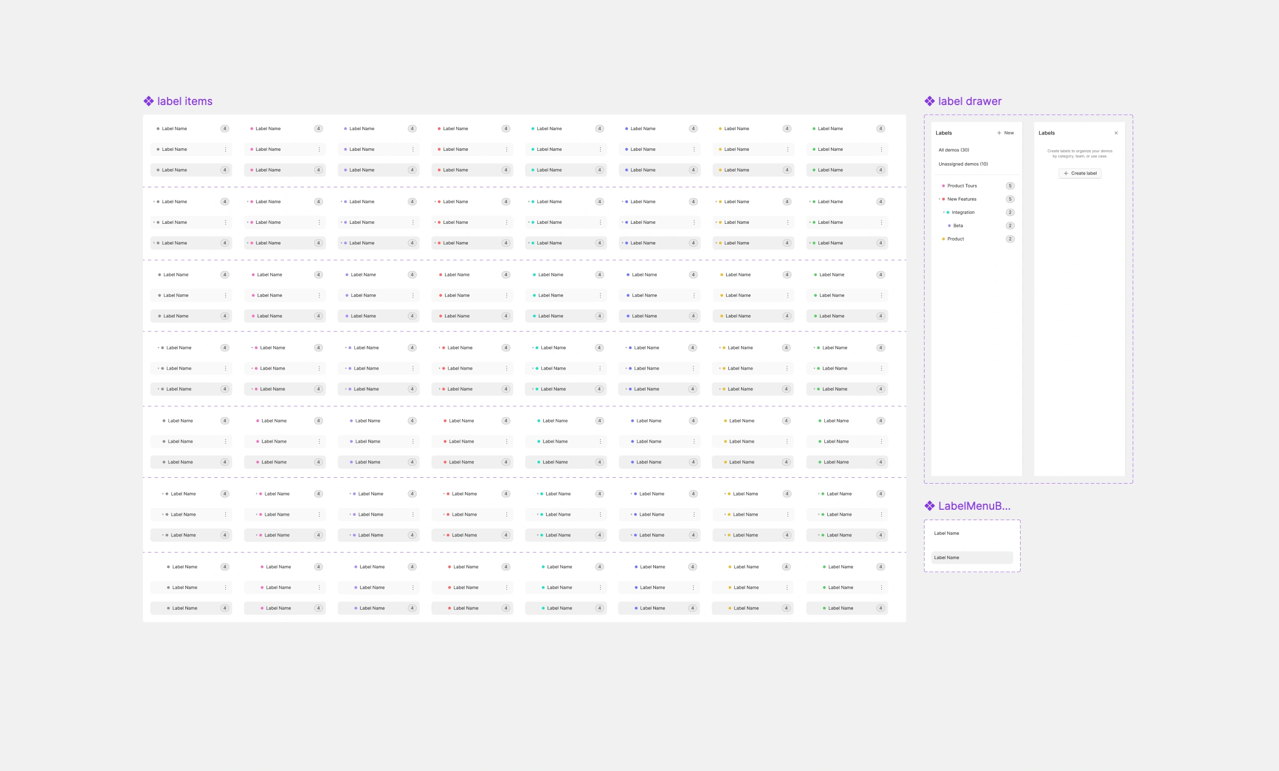 Label component work