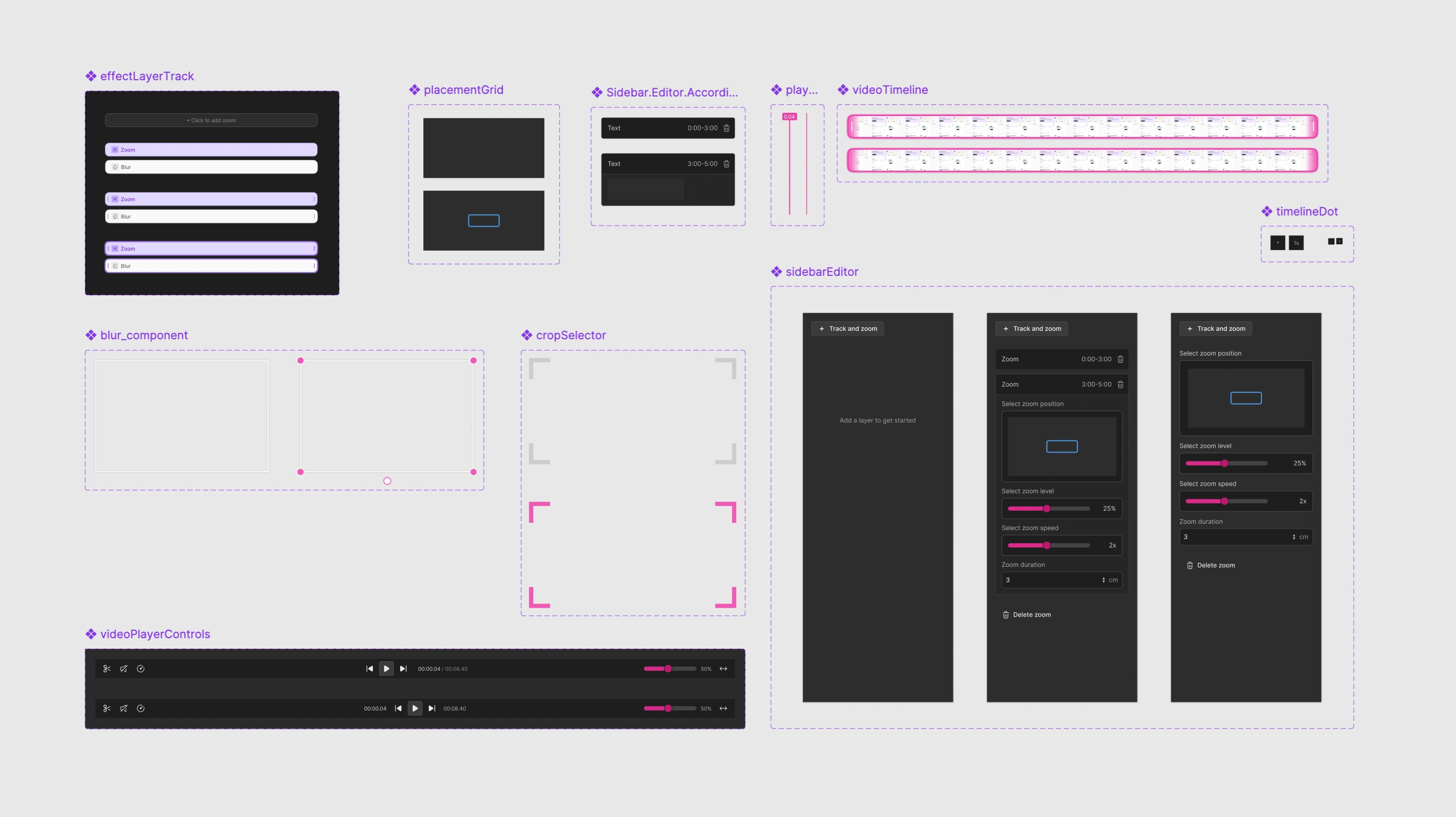 Video editor component work