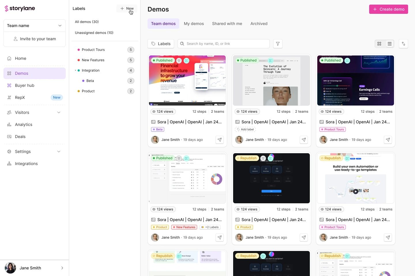 Creating a label from the Labels sidebar New button