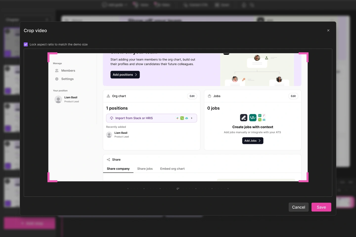 Crop pop-up with aspect ratio locked to the demo